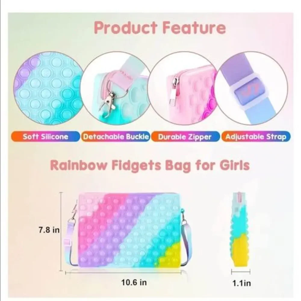 Pop-It Silicone Crossbody / Pouch Bags SET of 8 – NEW